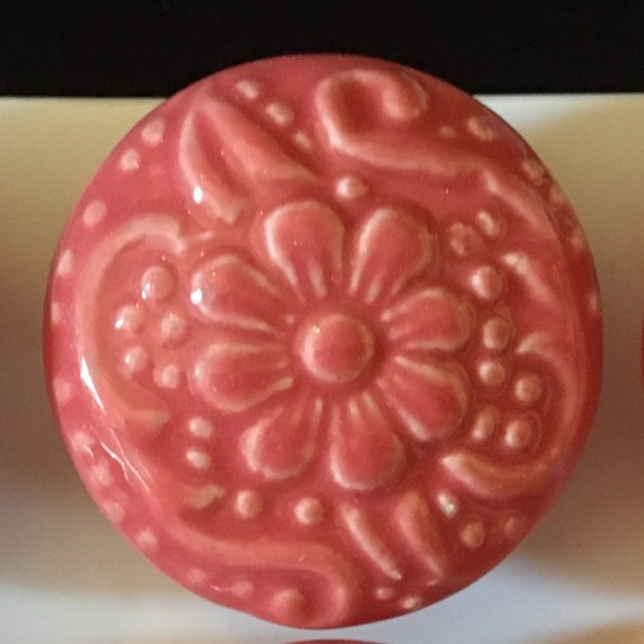 Vintage Retro Set of 6 Ceramic Drawer Pull Knobs - Picture 4 of 13